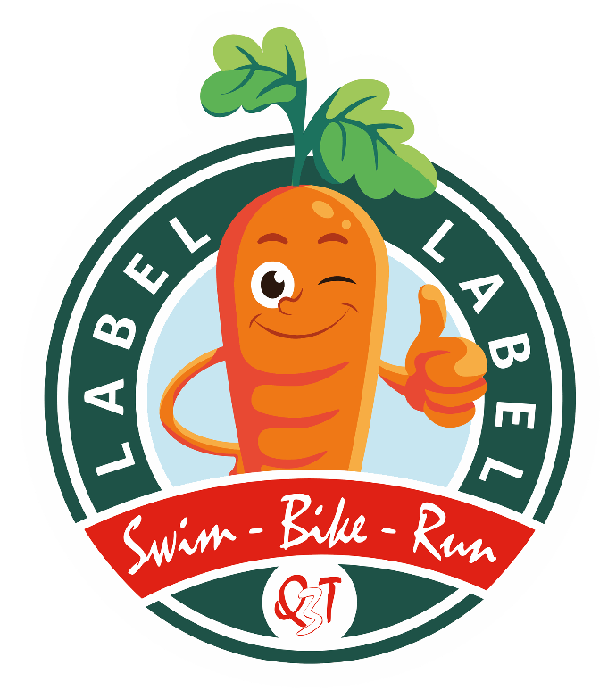 Triathlon Road by Q3T Logo Q3T Label Swim Bike Run